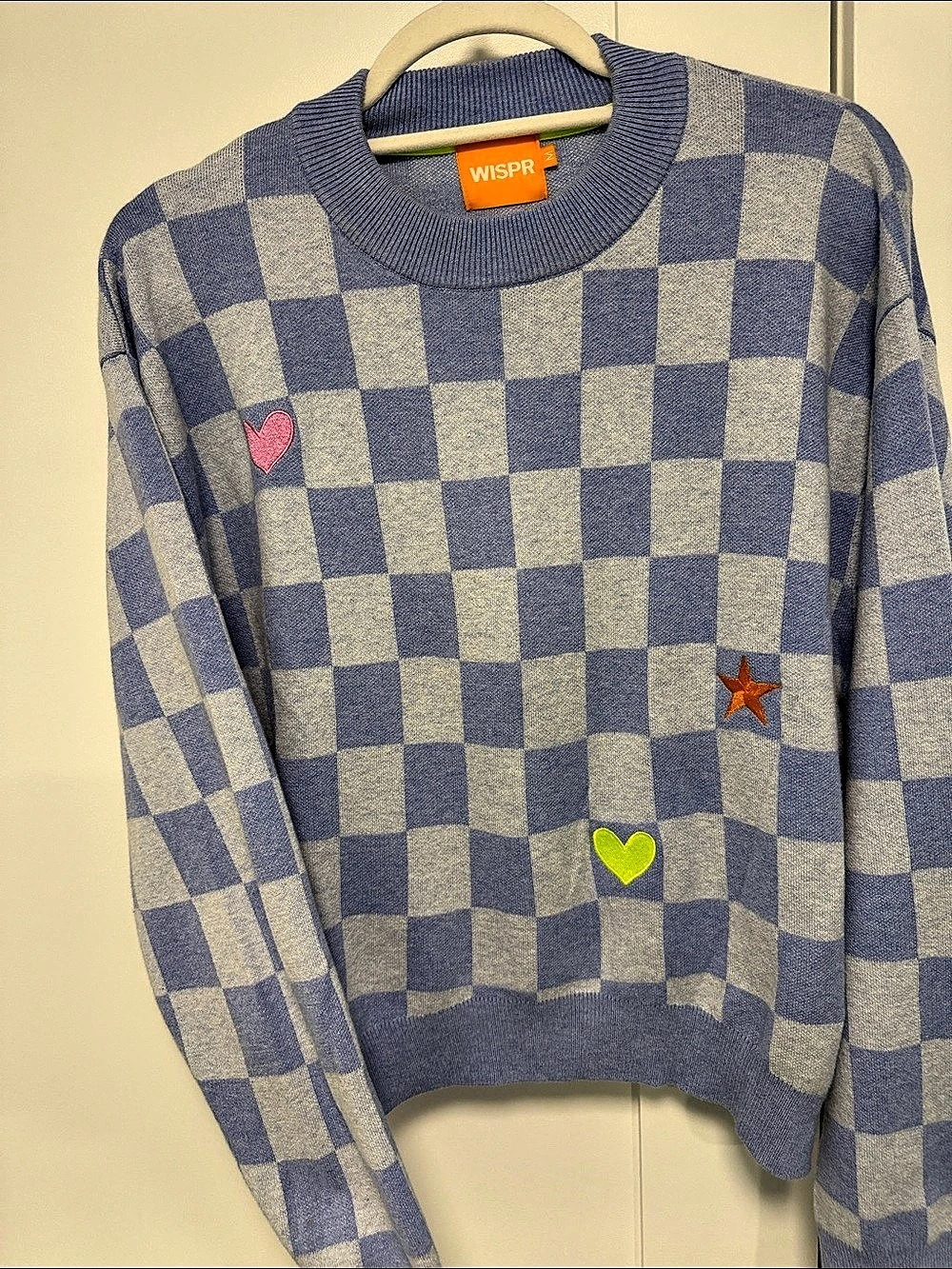 WISPR Checkered Cotton Blend Sweater Size Large